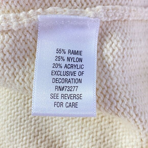 New Croft & Barrow Patchwork Snowman Embroidered Cardigan Sweater Size Large - Picture 4 of 7